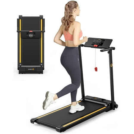 UREVO Folding Treadmill, 2.25HP Mini Treadmills for Home Office with 12 HIIT Modes, 265 lbs Capacity