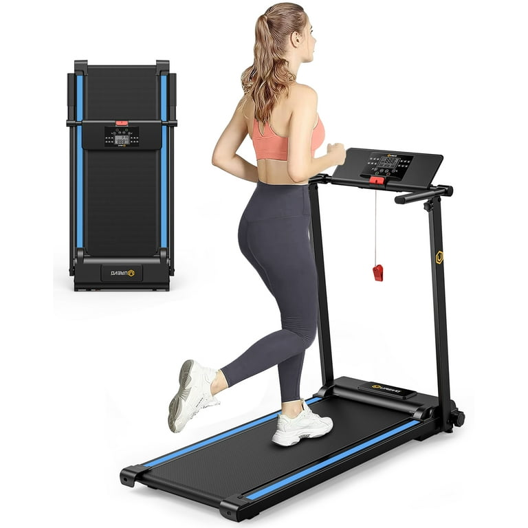 Free Shipping UREVO Folding Treadmill 2.25HP Portable Mini Treadmills for Home Office Compact Threadmill with 12 HIIT Modes LCD Display 265 lbs Capacity Walmart