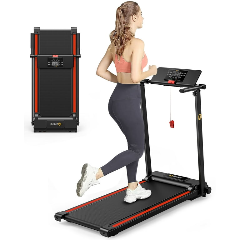 Free Shipping UREVO Folding Treadmill 2.25HP Portable Mini Treadmills for Home Office Compact Threadmill with 12 HIIT Modes LCD Display 265 lbs Capacity Walmart