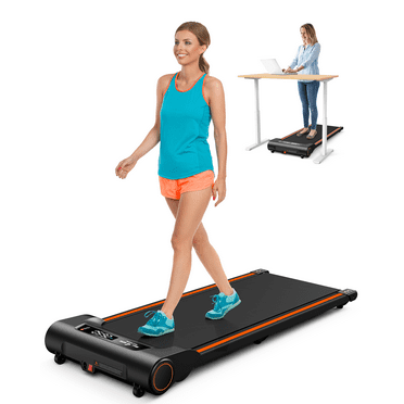 UREVO Walking Pad, Under Desk Treadmill with Remote Control, 0.6-4 mph Compact Treadmills for Home