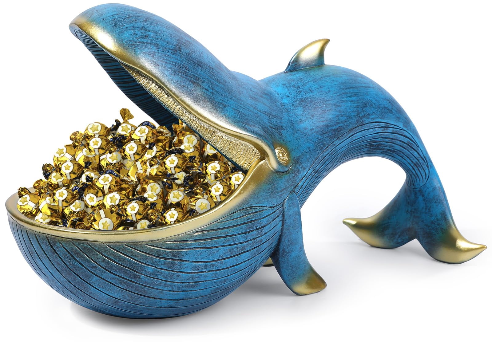 Picture of UREYMX 12'' Whale Statue, Resin Whale Figurine Fun Candy Dish Home ...