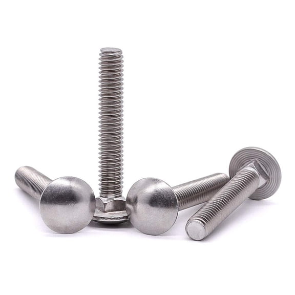 URIJDAS-1/2-13 x 2-1/2" Carriage Bolts, 304 (18/8) Stainless Steel Carriage Screws, Round Domed Head Square Neck, Grade A2-70, Full Thread, Coarse Thread UNC, 6-Pack