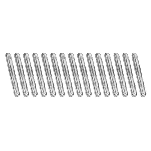 URIJDAS-1/4"-20 UNC 304 Stainless Steel Fully Threaded Rod, 15Pcs 2" Length Long Threaded Screw Right Hand Threads All Threaded Rod Studs for Anchoring Bolt, Clamps, Hangers and U-Bolts