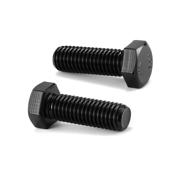 URIJDAS-1/4-20 x 1-1/2" Hex Head Screw Bolt, 10Pcs 18-8 (304) Stainless Steel, Fully Threaded,Black Oxide by