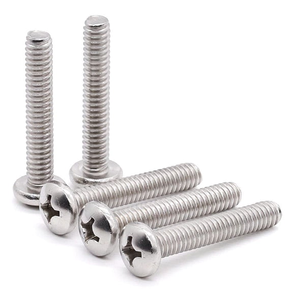 URIJDAS-1/4-20 x 1-3/4" (25 pcs) Pan Head Machine Screws, 18/8 Stainless Steel 304, Phillips Drive Cross Round Head Machine Screws, Fully Threaded, Machine Coarse Thread