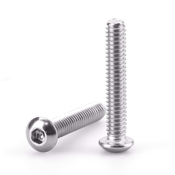 URIJDAS-1/4-20 x 1-3/8" Button Head Socket Cap Bolts Screws, 304 Stainless Steel 18-8, Allen Hex Drive, Bright Finish, Fully Machine Thread, Pack of 25