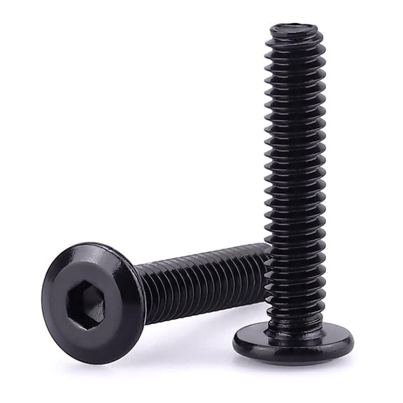 URIJDAS-1/4-20 x 1 Black Hex Socket Head Cap Screws, 304 Stainless Steel 18-8, Furniture Bolts, Connector Screws, Black Coated, Full Thread, 50 PCS