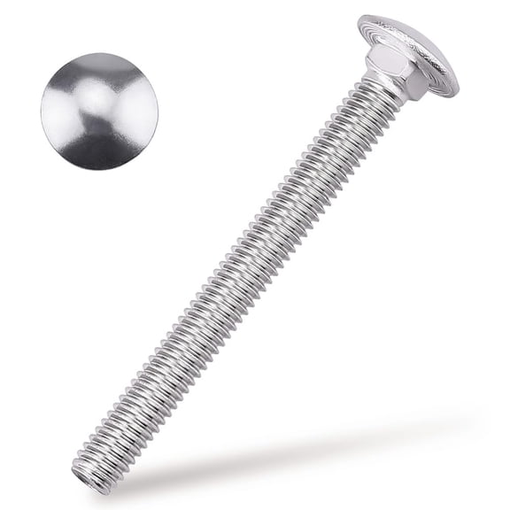 URIJDAS-1/4-20 x 2-1/2" Carriage Bolts, 304 (18/8) Stainless Steel Carriage Screws, Round Domed Head Square Neck, Grade A2-70, Full Thread, Coarse Thread UNC, 25-Pack