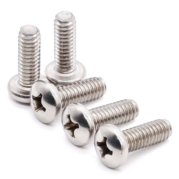 URIJDAS-1/4-20 x 3/4" (30 pcs) Pan Head Machine Screws, 18/8 Stainless Steel 304, Phillips Drive Cross Round Head Machine Screws, Fully Threaded, Machine Coarse Thread