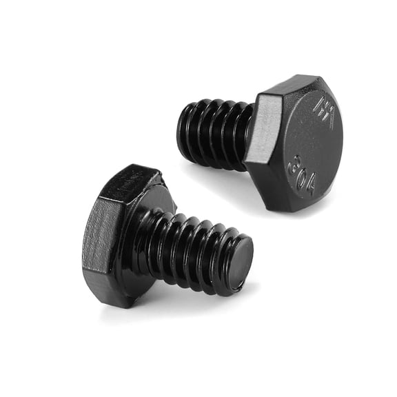 URIJDAS-1/4-20 x 3/8" Hex Head Screw Bolt, 10Pcs 18-8 (304) Stainless Steel, Fully Threaded,Black Oxide by