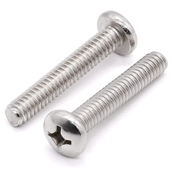 URIJDAS-#10-24 x 2-1/2" (30 pcs) Pan Head Machine Screws, 18/8 Stainless Steel 304, Phillips Drive Cross Round Head Machine Screws, Fully Threaded, Machine Coarse Thread