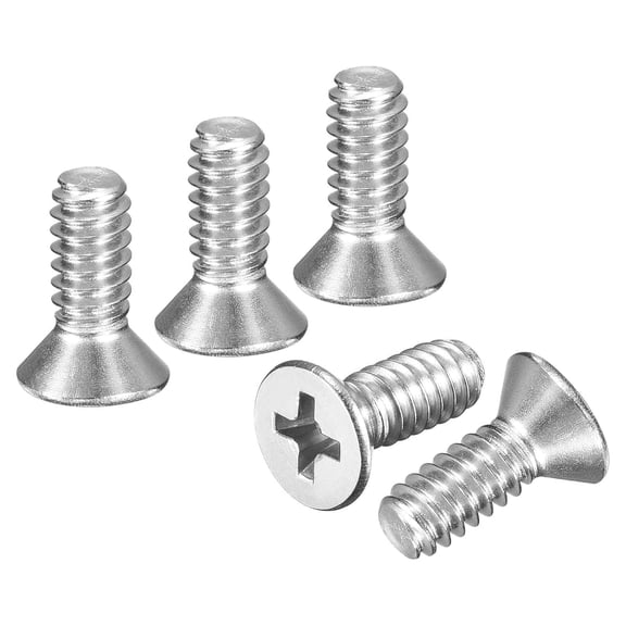 URIJDAS-#10-24x1/2 Flat Head Machine Screws - 50pcs - Good for Furniture and Machinery - 304 Stainless Steel Phillips Machine Screws Bolts - Silver