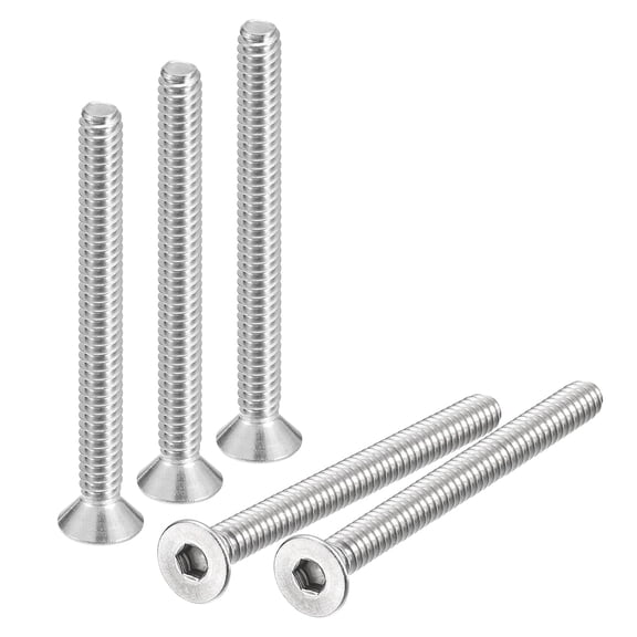 URIJDAS-#10-24x2 Flat Countersunk Head Socket Cap Screws, 25Pcs 304 Stainless Steel Hex Socket Flat Head Screws, Full Thread, Countersunk Bolts