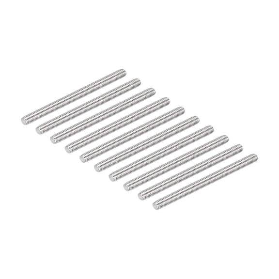 URIJDAS-10 Pack M6x90mm Fully Threaded Rod 304 Stainless Steel Right Hand Threads Rod for U-Bolts