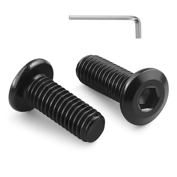 URIJDAS-100Pcs 1/4-20 Bolt, 1/4-20 x 3/4" Flat Head Hex Socket Cap Screws, 304 Stainless Steel 18-8 Furniture Bolts, Black Zinc Finish, Full Thread (with Hex Spanner)