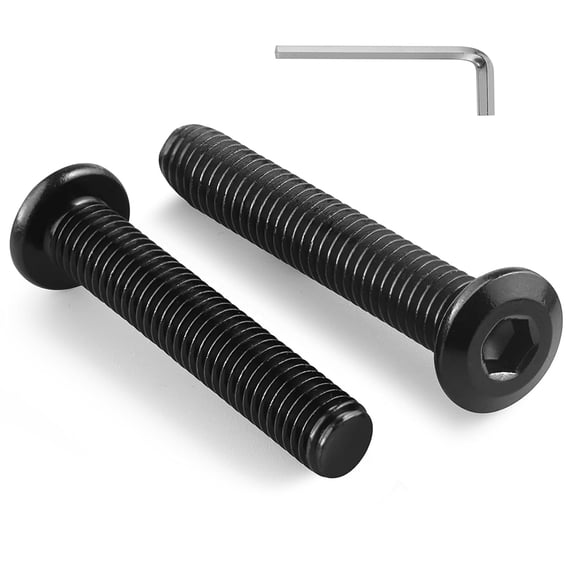 URIJDAS-10Pcs 1/4-20 Bolt, 1/4-20 x 1-1/2" Flat Head Hex Socket Cap Screws, 304 Stainless Steel 18-8 Furniture Bolts, Black Zinc Finish, Full Thread (with Hex Spanner)