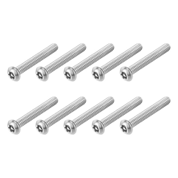 URIJDAS-10Pcs #10-32 x 1 Torx Security Machine Screws, 304 Stainless Steel Button Head Screws Bolt Tamper Resistant for Anti-Theft Tamper Proof, Silver