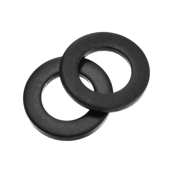 URIJDAS-110Pcs Carbon Steel Flat Washers, M10x18x2mm Black Oxidized Grade 8.8 Washer, Seal Gaskets Flat Ring for Screws Bolts Machinery Repair, Outdoor Construction