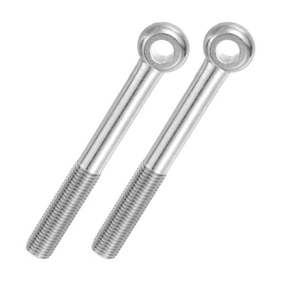 URIJDAS-2 Pcs M16x140mm Shoulder Swing Lifting Eye Bolt, 304 Stainless Steel Metric Half Tooth Thread Fisheye Eye Slip Hole Screw Rigging Bolt Metal Fasteners Screws, Silver Tone
