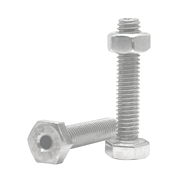 URIJDAS-2 Sets M6 x 30mm Hollow External Hexagon Screw,Cylindrical Hollow External Hexagon Bolt,304 Stainless Steel Lamp Threading Through Hole Bolt,with Hex Nuts
