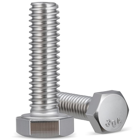 URIJDAS-20Pcs 1/4-20 x 2-1/2" Hex Head Screw Bolt,304 Stainless Steel 18-8,External Hex Drive,Fully Threaded.