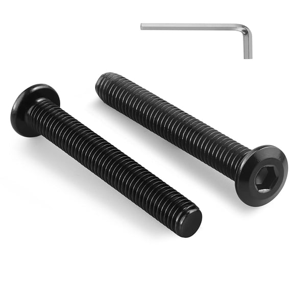 URIJDAS-20Pcs 5/16-18 Bolt, 5/16-18 x 2" Flat Head Hex Socket Cap Screws, 304 Stainless Steel 18-8 Furniture Bolts, Black Zinc Finish, Full Thread (with Hex Spanner)