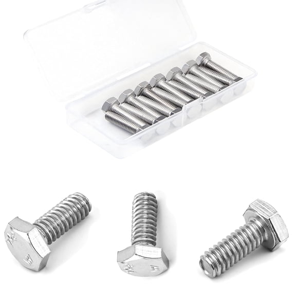 URIJDAS-22PCS M6 Hex Bolts M6x25mm Hex Head Bolts Stainless Steel 304 M6-1.0 Hex Bolt Fully Threaded Hex Tap Bolts Metric Hexagon Head Screw Machine Bolts Right Hand External Hex Drive