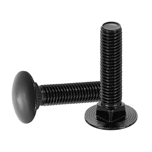 URIJDAS-2Pcs Carriage Bolts, M10 x 45mm Stainless Steel 18-8 (304) Round Head Square Neck Screws Black Oxide Bolt Screw for Fastening Accessories - Black