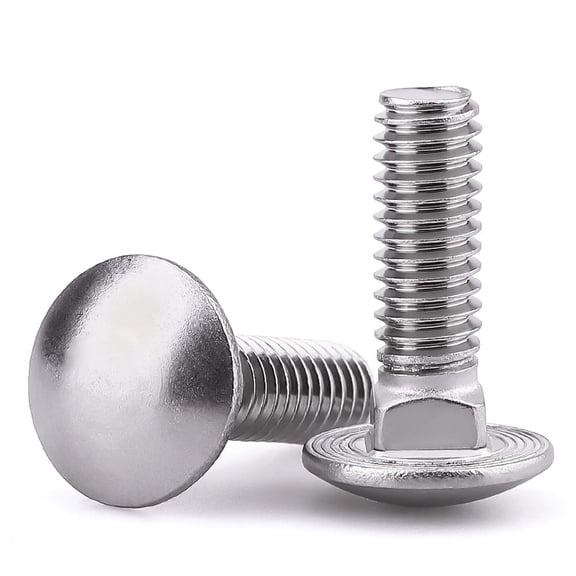 URIJDAS-3/8-16 x 1 Carriage Bolts, 304 (18/8) Stainless Steel Carriage Screws, Round Domed Head Square Neck, Grade A2-70, Full Thread, Coarse Thread UNC, 10-Pack