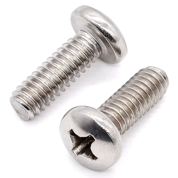 URIJDAS-#4-40 x 1/4" (200 pcs) Pan Head Machine Screws, 18/8 Stainless Steel 304, Phillips Drive Cross Round Head Machine Screws, Fully Threaded, Machine Coarse Thread