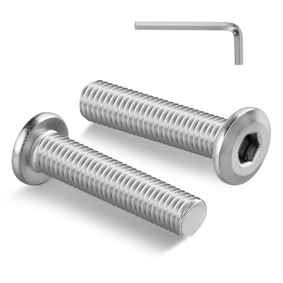 URIJDAS-5/16-18 Bolt, 10Pcs 5/16-18 x 1-1/2" Flat Head Hex Socket Cap Screws, 304 Stainless Steel 18-8 Furniture Bolts, Black Zinc Finish, Full Thread (with Hex Spanner)