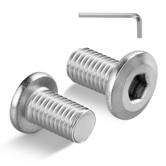 URIJDAS-5/16-18 Bolt, 10Pcs 5/16-18 x 1/2" Flat Head Hex Socket Cap Screws, 304 Stainless Steel 18-8 Furniture Bolts, Full Thread (with Hex Spanner)
