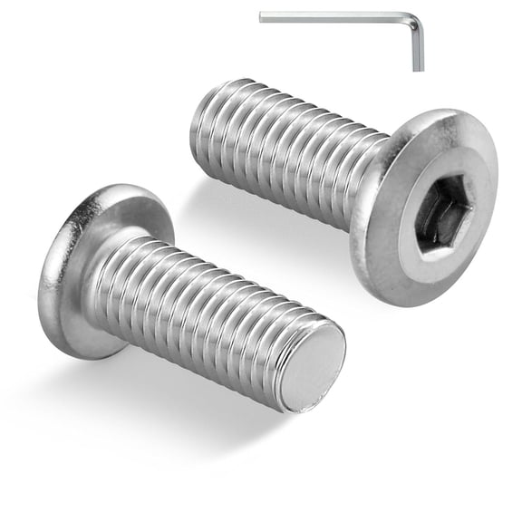 URIJDAS-5/16-18 Bolt, 30Pcs 5/16-18 x 5/8" Flat Head Hex Socket Cap Screws, 304 Stainless Steel 18-8 Furniture Bolts, Full Thread (with Hex Spanner)