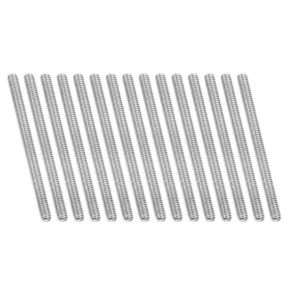 URIJDAS-5/16"-18 UNC 304 Stainless Steel Fully Threaded Rod, 15Pcs 3.9" Length Long Threaded Screw Right Hand Threads All Threaded Rod Studs for Anchoring Bolt, Clamps, Hangers and U-Bolts