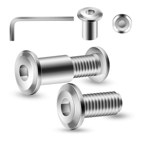 URIJDAS-5/16-18 x 5/8" 20Pcs Flat Head Hex Socket Cap Screws Bolts Barrel Nuts Kit, 304 Stainless Steel 18-8, Full Thread by (with Hex Spanner)