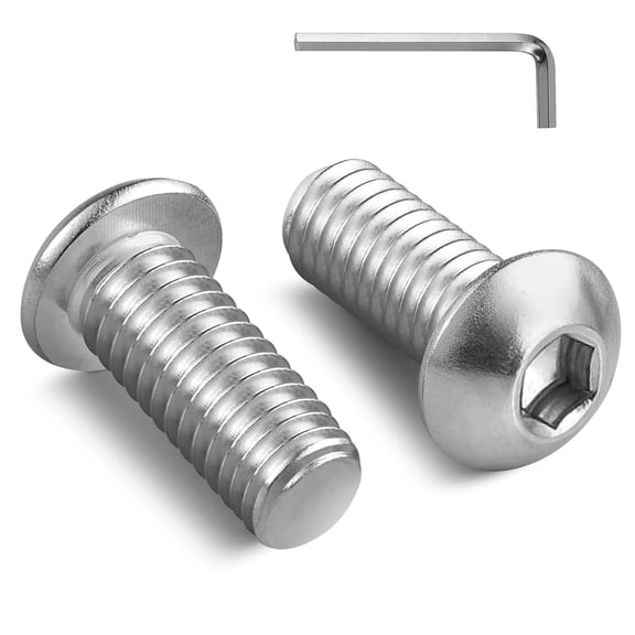 URIJDAS-5/16-18 x 5/8 Inch Button Head Socket Cap Bolts Screws,304 Stainless Steel 18-8,Fully Threaded,Bright Finish,with Hex Spanner(20Pcs)
