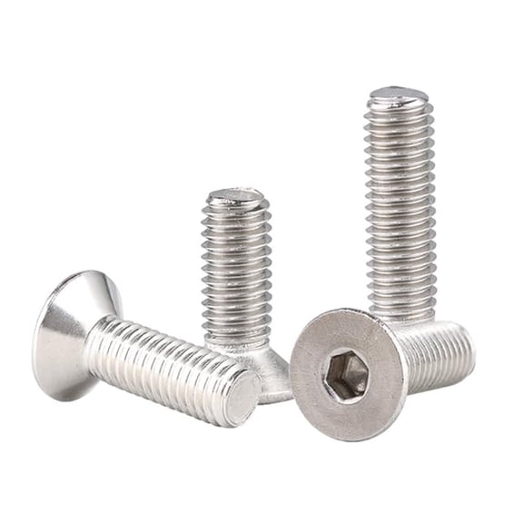 URIJDAS-50 PCS #4-40 x 1/2 Flat Head Socket Cap Screws Countersunk Bolts, Allen Socket Drive, Stainless Steel 18-8 (304), Bright Finish,