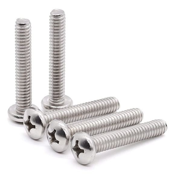 URIJDAS-#6-32 x 1-1/4" (80 pcs) Pan Head Machine Screws, 18/8 Stainless Steel 304, Phillips Drive Cross Round Head Machine Screws, Fully Threaded, Machine Coarse Thread