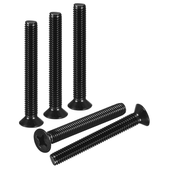 URIJDAS-#6-32x1-1/2 Flat Head Machine Screws - 40pcs - Good for Furniture and Machinery - 304 Stainless Steel Phillips Machine Screws Bolts - Black Oxide Finish
