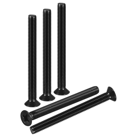 URIJDAS-#6-32x2 Flat Head Machine Screws - 40pcs - Good for Furniture and Machinery - 304 Stainless Steel Phillips Machine Screws Bolts - Black Oxide Finish