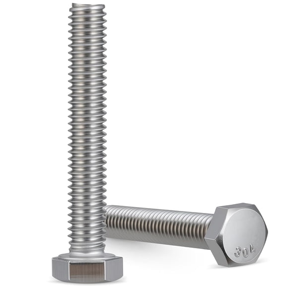 URIJDAS-7Pcs 3/8-16 x 3-1/2" Hex Head Screw Bolt,304 Stainless Steel 18-8,External Hex Drive,Fully Threaded.