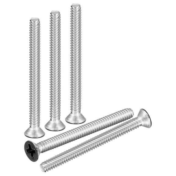 URIJDAS-#8-32x1-1/2 Flat Head Machine Screws - 100pcs - Good for Furniture and Machinery - 304 Stainless Steel Phillips Machine Screws Bolts - Black Head