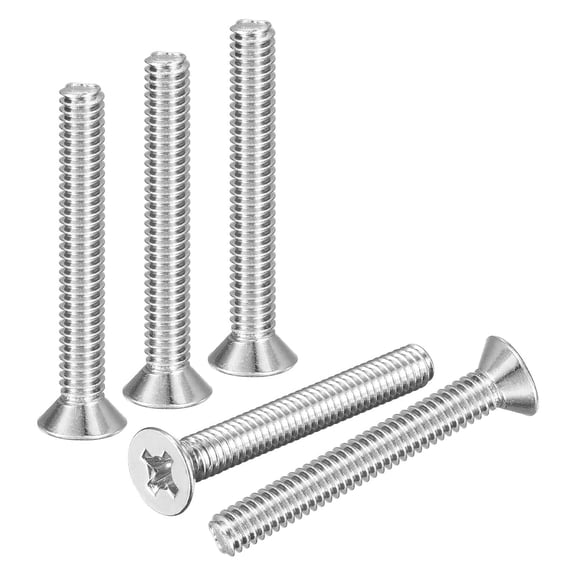 URIJDAS-#8-32x1-1/4 Flat Head Machine Screws - 100pcs - Good for Furniture and Machinery - 304 Stainless Steel Phillips Machine Screws Bolts - Silver