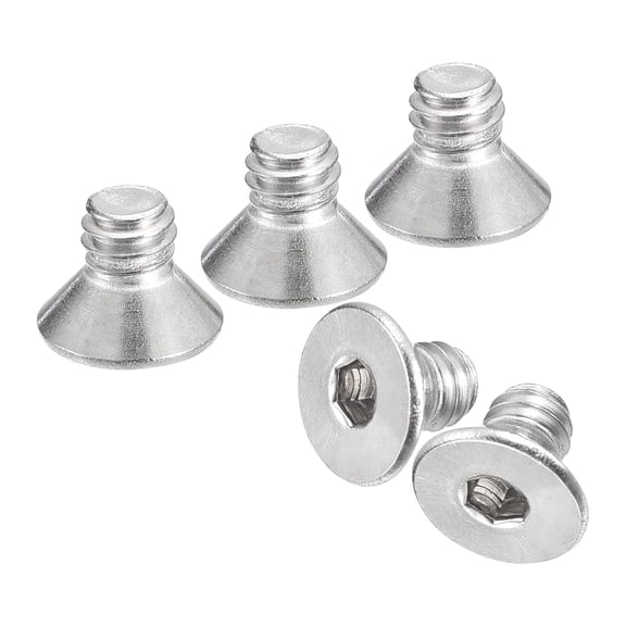 URIJDAS-#8-32x1/4 Flat Countersunk Head Socket Cap Screws, 50Pcs 304 Stainless Steel Hex Socket Flat Head Screws, Full Thread, Countersunk Bolts