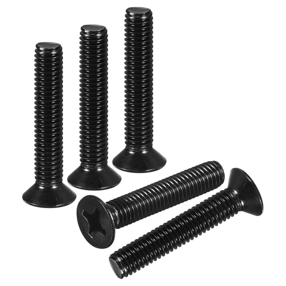 URIJDAS-#8-32x1 Flat Head Machine Screws - 50pcs - Good for Furniture and Machinery - 304 Stainless Steel Phillips Machine Screws Bolts - Black Oxide Finish