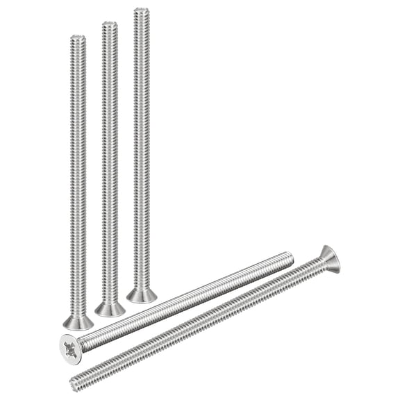 URIJDAS-#8-32x3 Flat Head Machine Screws - 50pcs - Good for Furniture and Machinery - 304 Stainless Steel Phillips Machine Screws Bolts - Silver