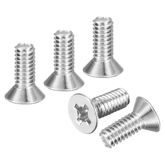 URIJDAS-#8-32x7/16 Flat Head Machine Screws - 100pcs - Good for Furniture and Machinery - 304 Stainless Steel Phillips Machine Screws Bolts - Silver