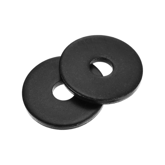 URIJDAS-80Pcs Carbon Steel Flat Washers, M5x20x2mm Black Oxidized Grade 8.8 Washer, Seal Gaskets Flat Ring for Screws Bolts Machinery Repair, Outdoor Construction