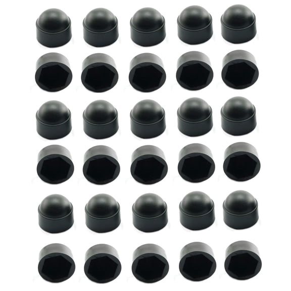 URIJDAS--Bolt Nut Protection Cap Black Hex Head Nylon Bolt nut Protective Cover M8x14 mm-30PCS
