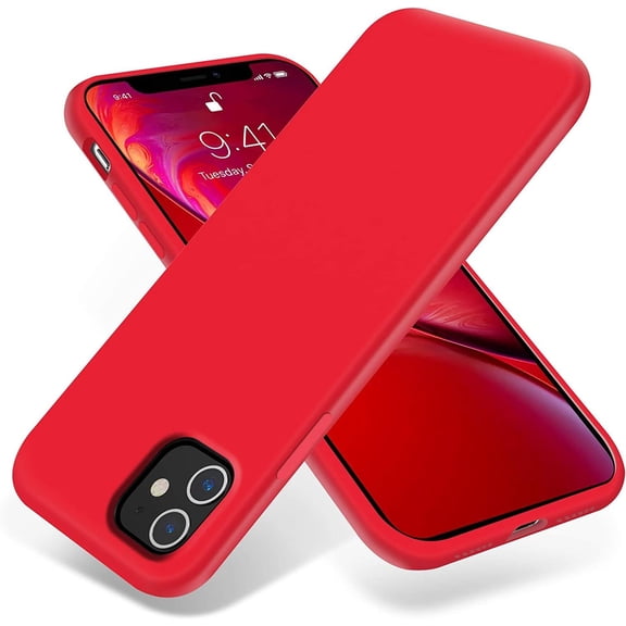URIJDAS-Compatible with iPhone 11 Case,Ultra Slim Fit iPhone Case Liquid Silicone Gel Cover with Full Body Protection Anti-Scratch Shockproof Case (Red)